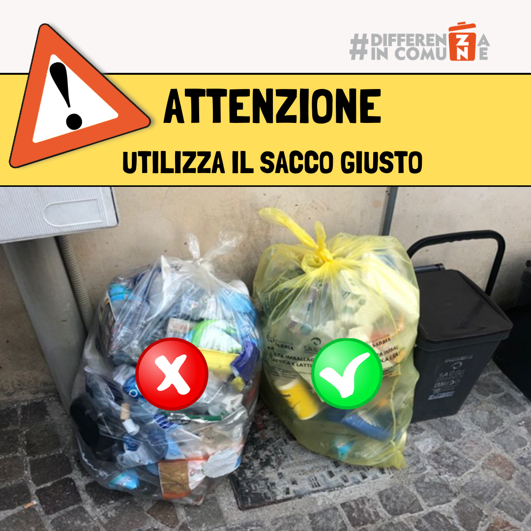Attenzione sacco giallo
