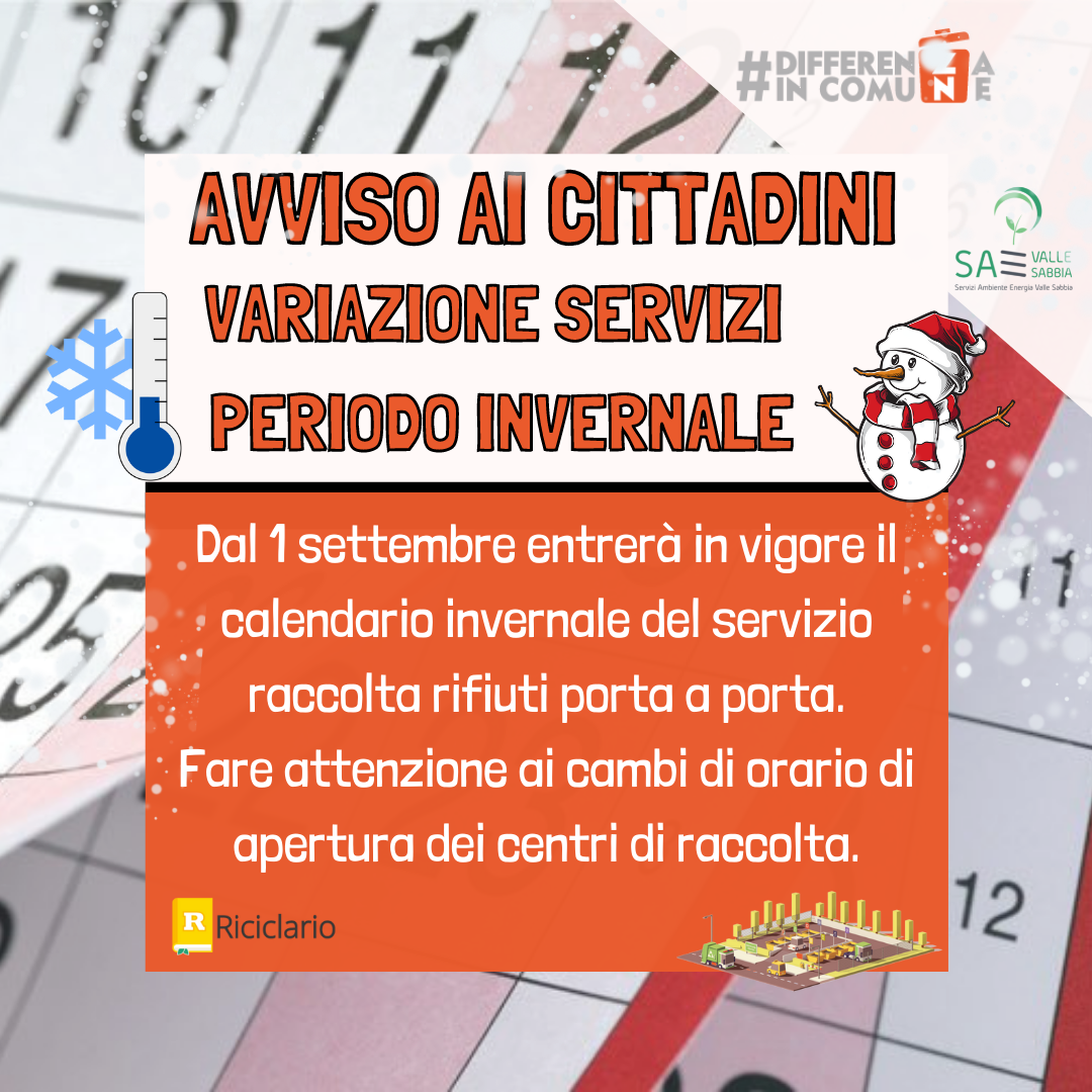 COMUNICAZIONE - Attenzione variazione periodo invernale (1)