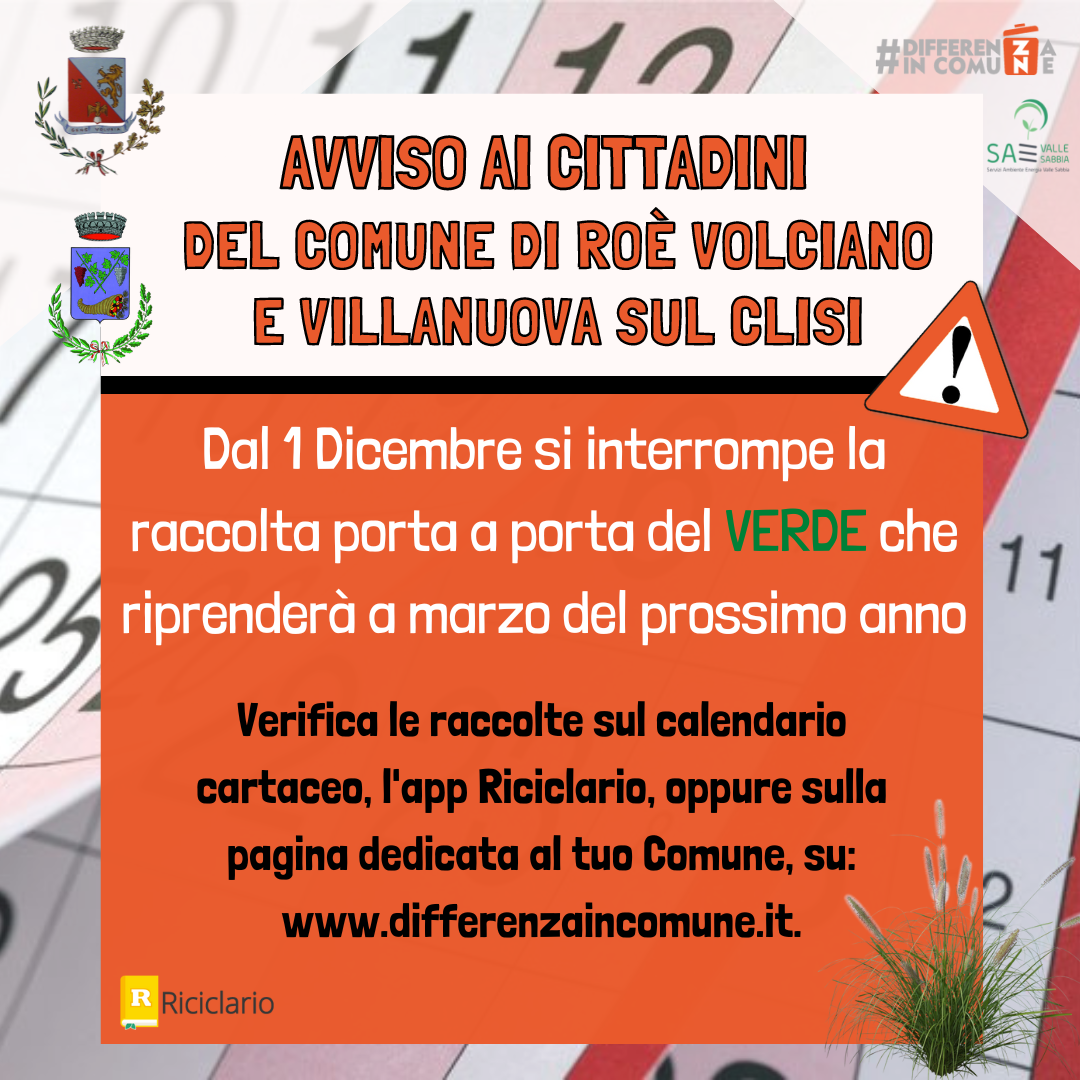 Avviso ai cittadini