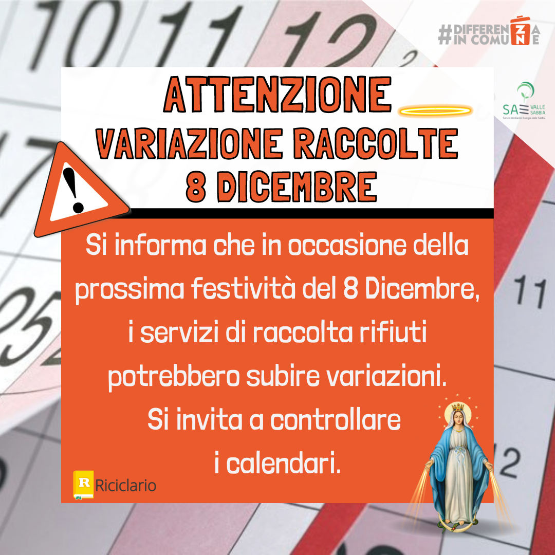Attenzione variazione raccolte 8 dicembre (1)