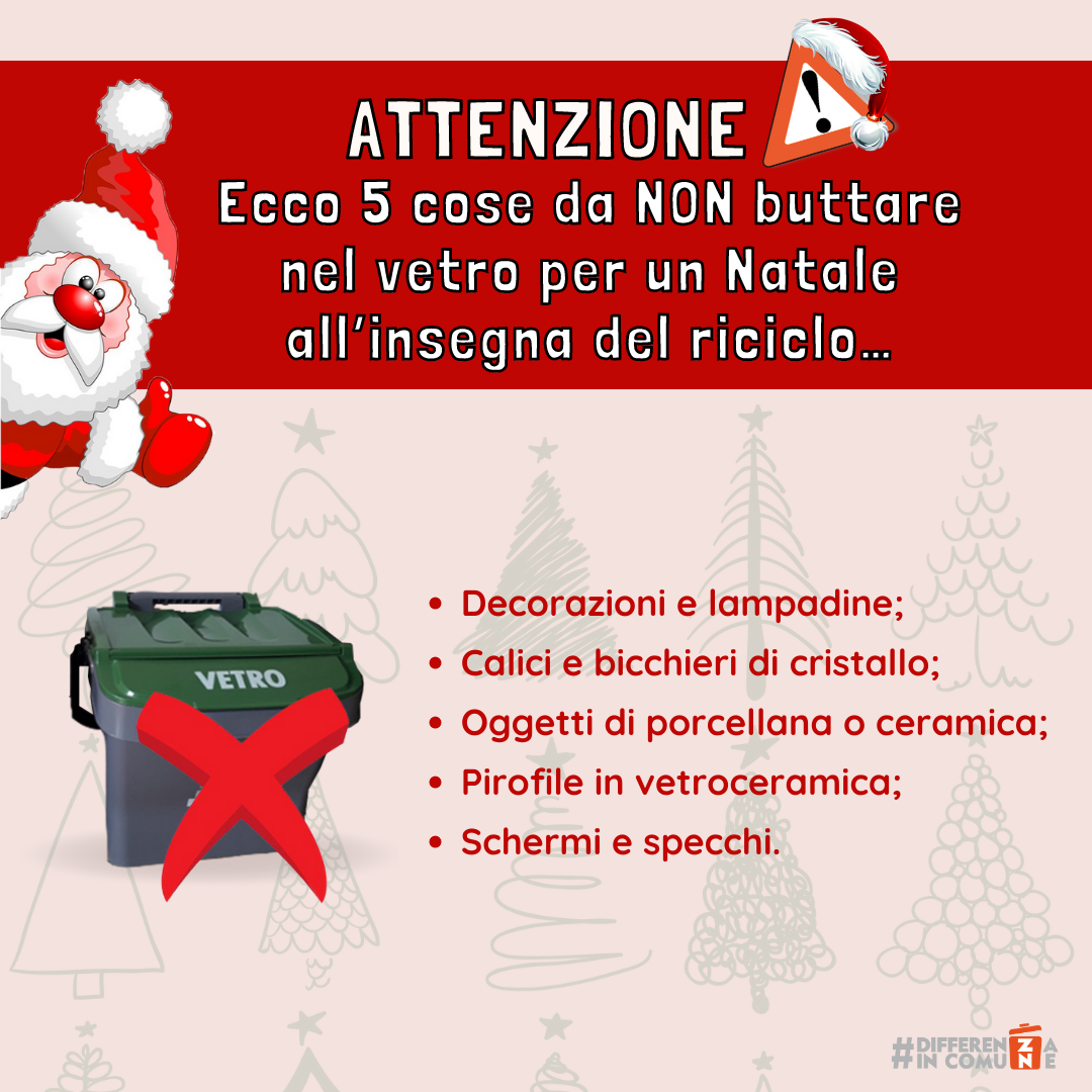 Ecco 5 cose da non buttare nel vetro per un Natale all’insegna del riciclo…
