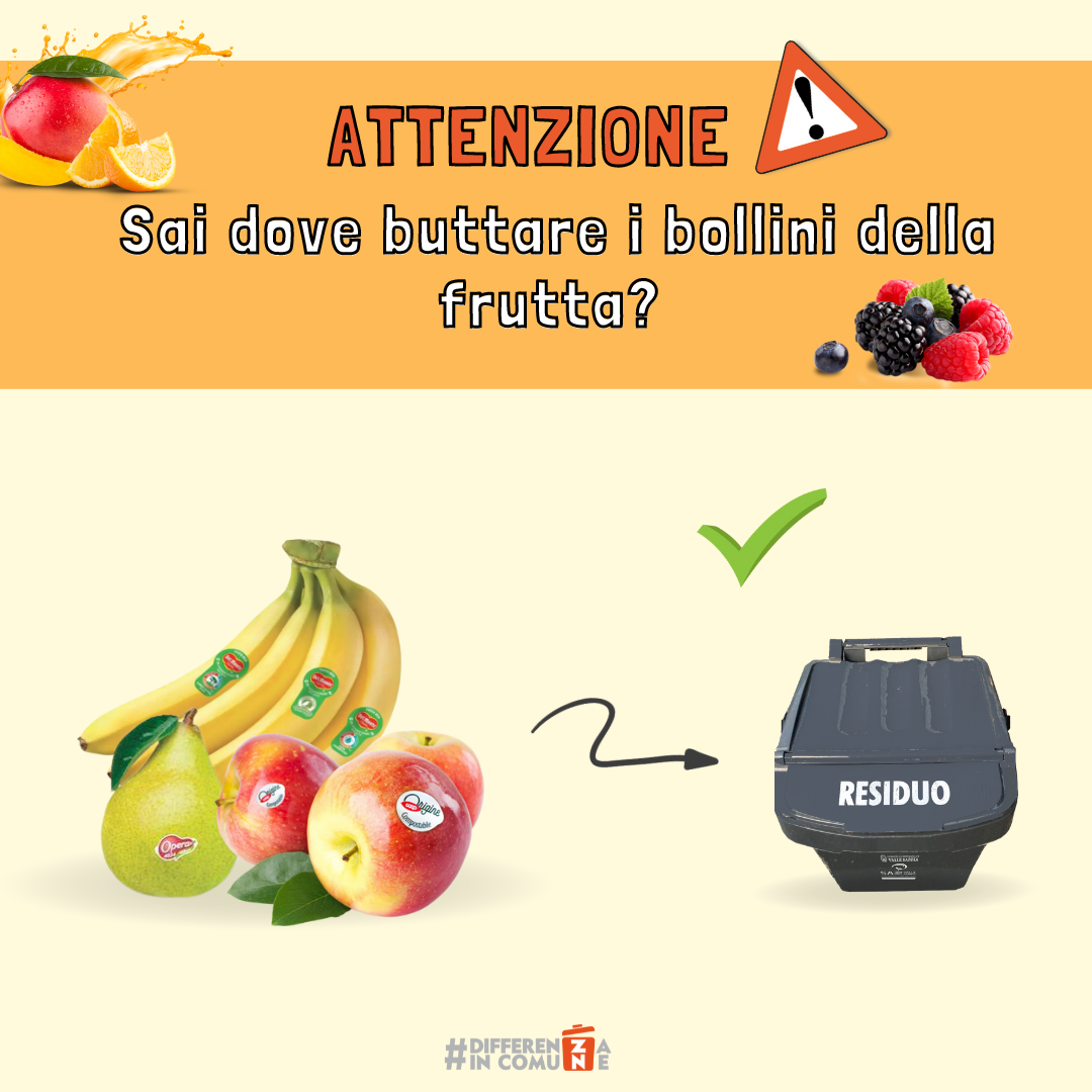 Sai dove buttare i bollini della frutta