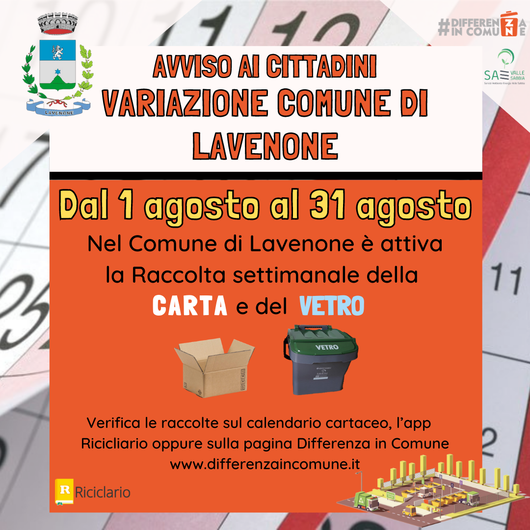 28-07-23-Attenzione variazione comune di Lavenone