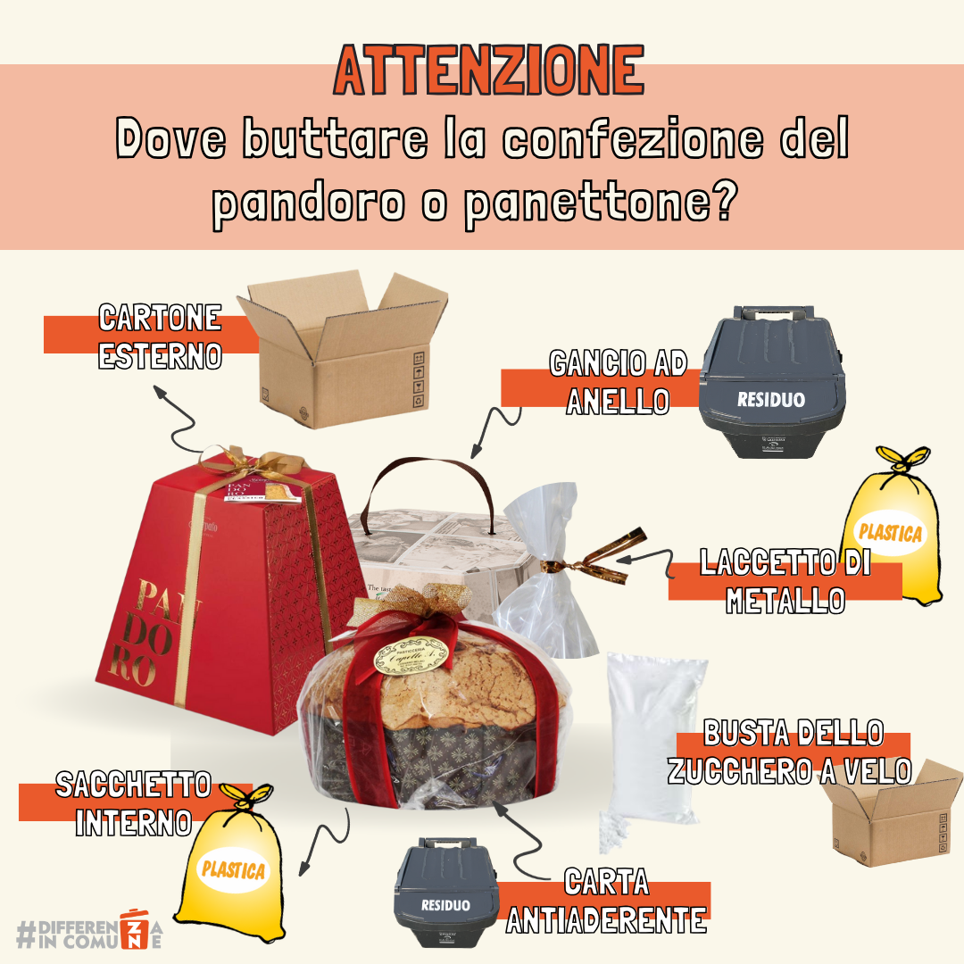 24122023 Dove buttare la confezione del pandoro o panettone
