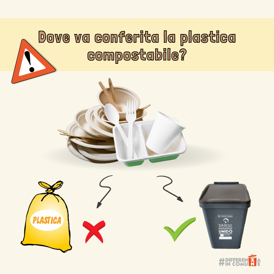 Dove va conferita la plastica compostabile…