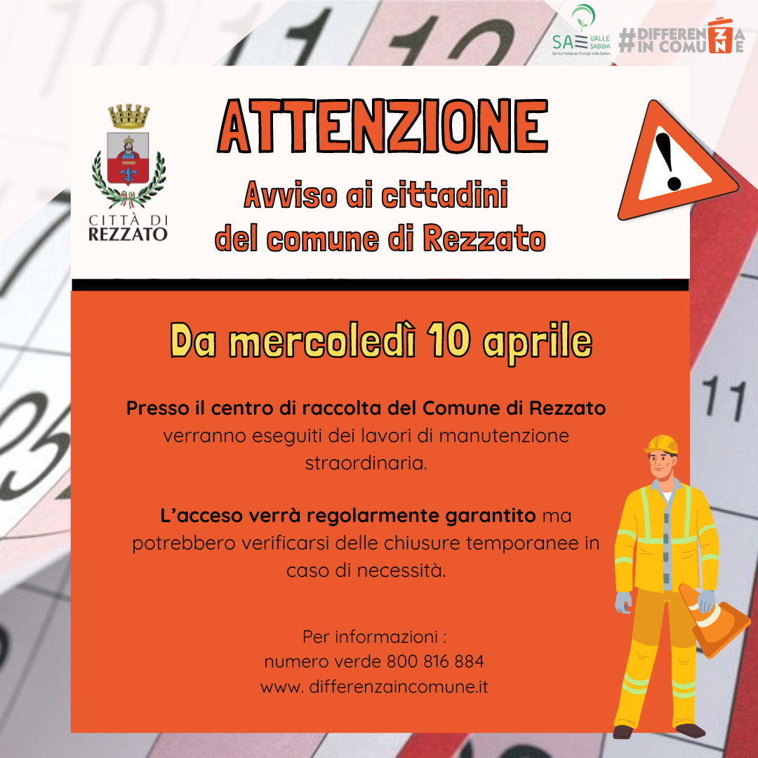 AVVISO REZZATO -lavori manutenzione