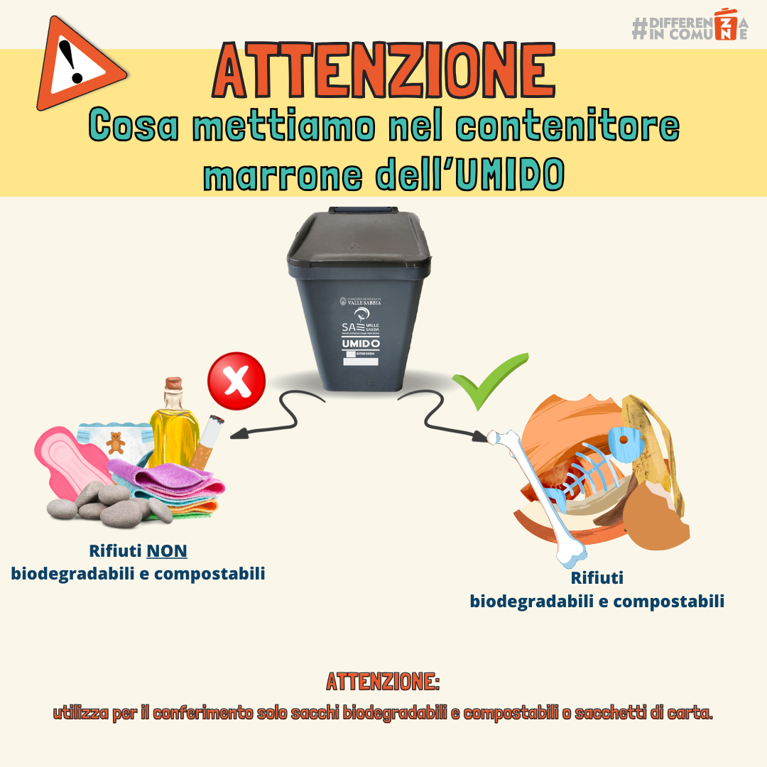 07052024 - Cosa mettiamo nel contenitore marrone dell’UMIDO (1)