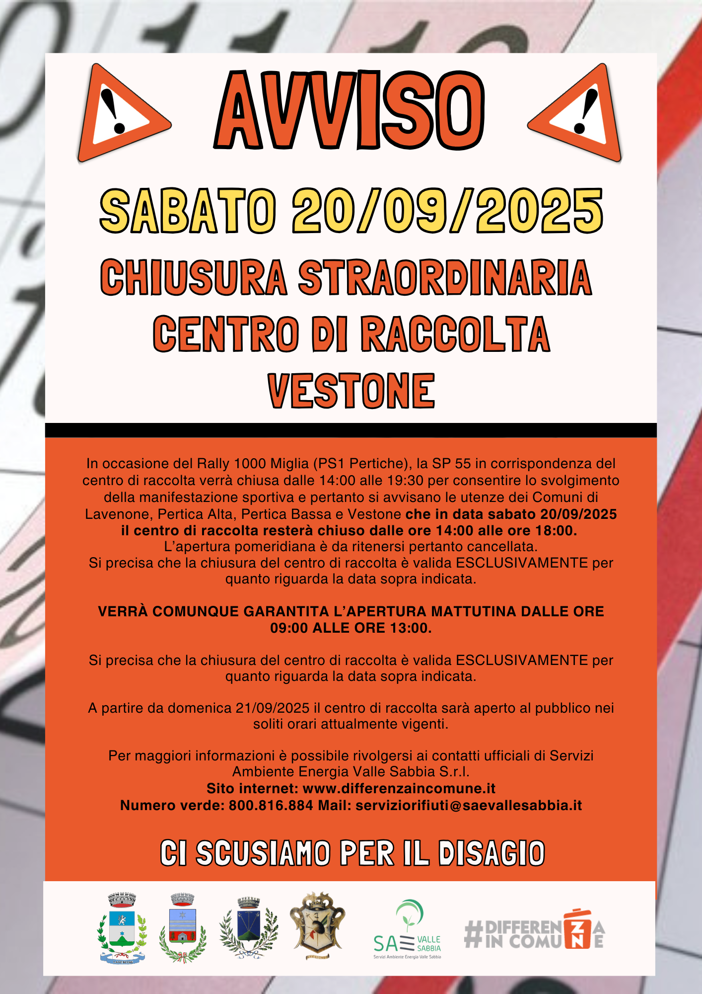 Chiusura cdr x rally volantino